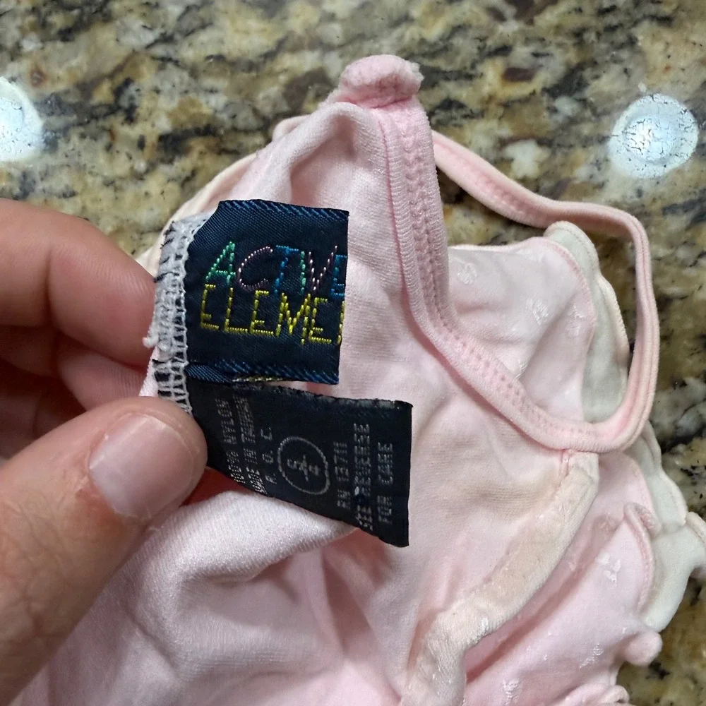 Active Elements Girls Pink Ruffle Tutu Ballet Leotard Size S 4 Bow Detail Floral